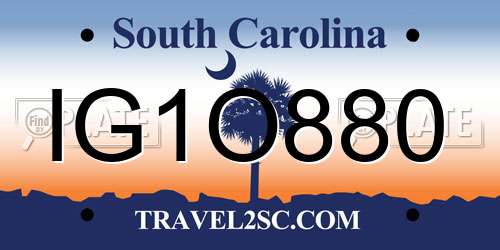 IG1O880 South Carolina License Plate