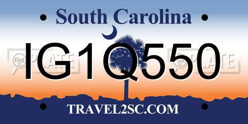 IG1Q550 South Carolina License Plate