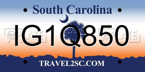 IG1Q850 South Carolina License Plate
