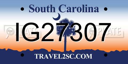IG27307 South Carolina License Plate