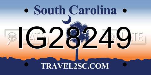 IG28249 South Carolina License Plate