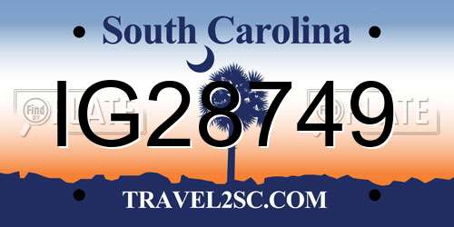 IG28749 South Carolina License Plate