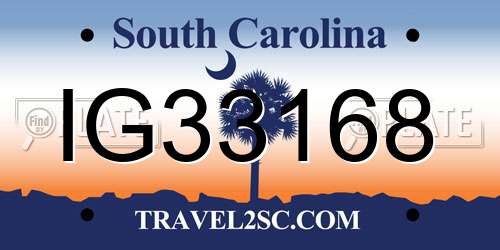 IG33168 South Carolina License Plate
