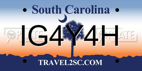 IG4Y4H South Carolina License Plate