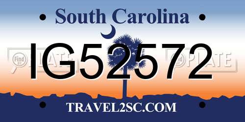 IG52572 South Carolina License Plate