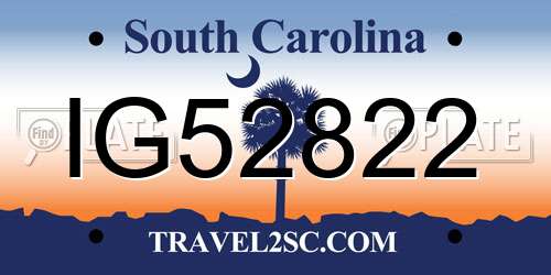 IG52822 South Carolina License Plate