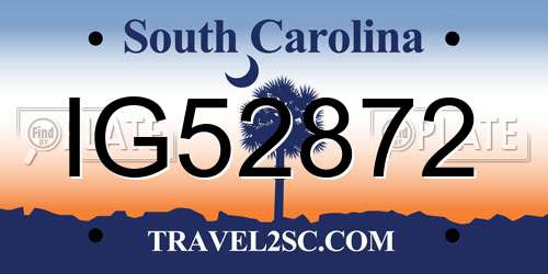 IG52872 South Carolina License Plate