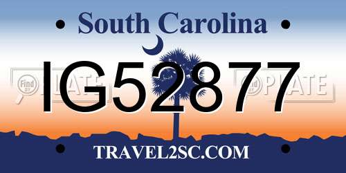 IG52877 South Carolina License Plate