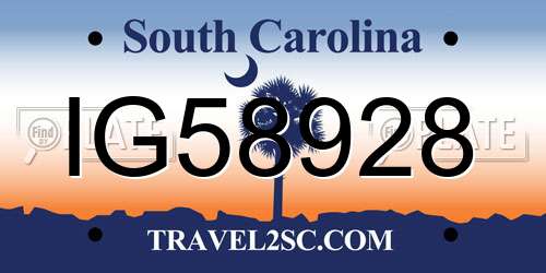 IG58928 South Carolina License Plate