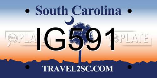 IG591 South Carolina License Plate