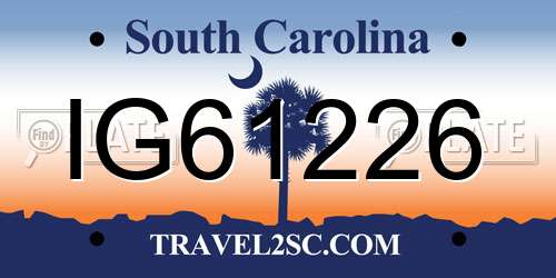 IG61226 South Carolina License Plate
