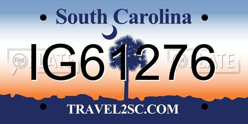 IG61276 South Carolina License Plate