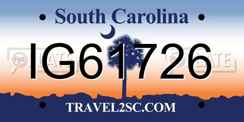 IG61726 South Carolina License Plate