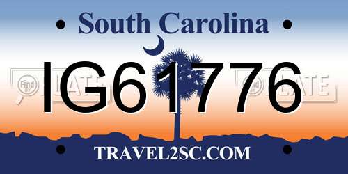 IG61776 South Carolina License Plate