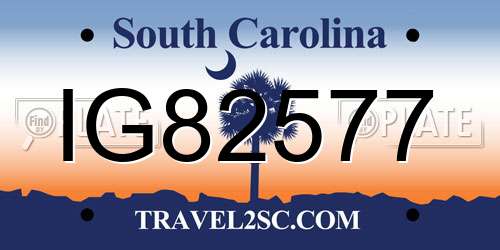 IG82577 South Carolina License Plate