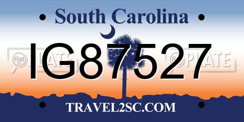 IG87527 South Carolina License Plate