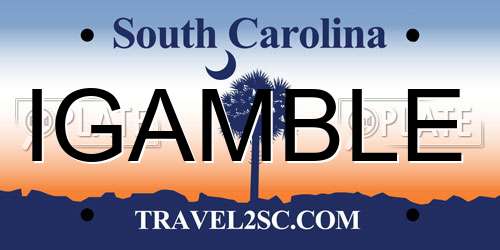 IGAMBLE South Carolina License Plate