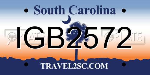 IGB2572 South Carolina License Plate