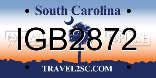 IGB2872 South Carolina License Plate