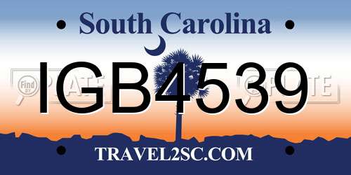 IGB4539 South Carolina License Plate