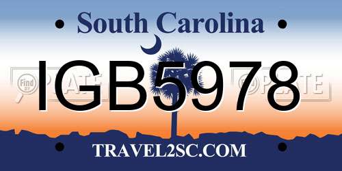 IGB5978 South Carolina License Plate