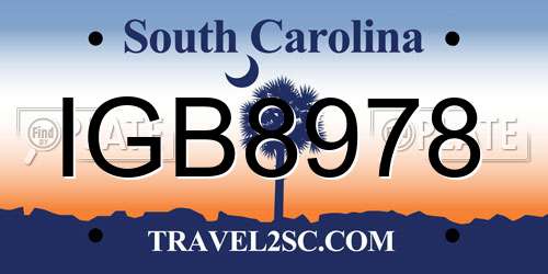 IGB8978 South Carolina License Plate