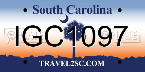 IGC1097 South Carolina License Plate