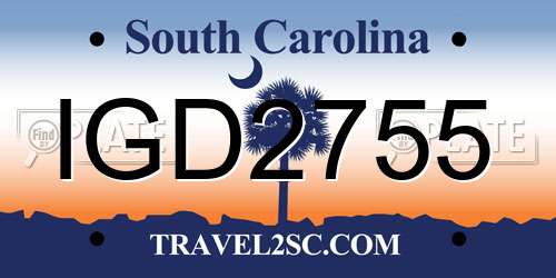 IGD2755 South Carolina License Plate