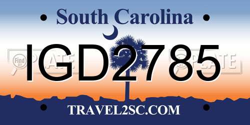 IGD2785 South Carolina License Plate
