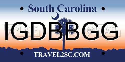 IGDBBGG South Carolina License Plate