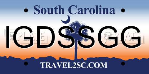 IGDSSGG South Carolina License Plate