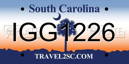 IGG1226 South Carolina License Plate