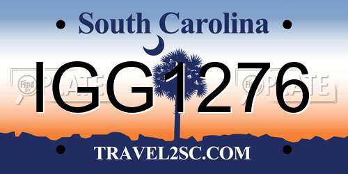 IGG1276 South Carolina License Plate