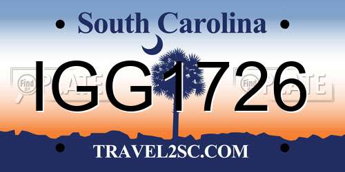 IGG1726 South Carolina License Plate