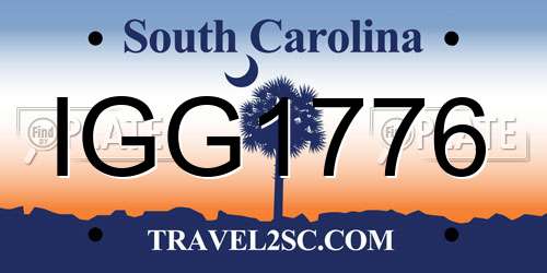 IGG1776 South Carolina License Plate