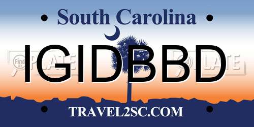 IGIDBBD South Carolina License Plate