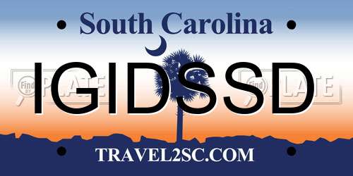 IGIDSSD South Carolina License Plate