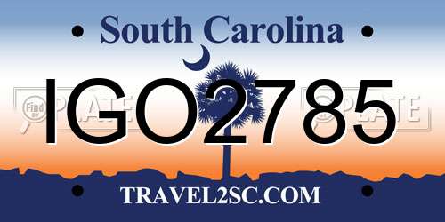 IGO2785 South Carolina License Plate