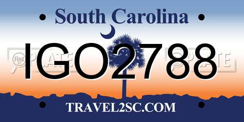IGO2788 South Carolina License Plate