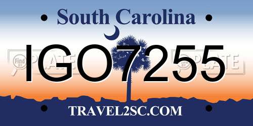 IGO7255 South Carolina License Plate