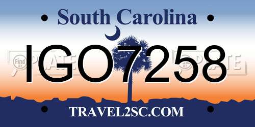 IGO7258 South Carolina License Plate