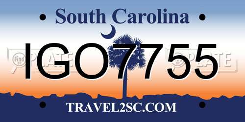 IGO7755 South Carolina License Plate