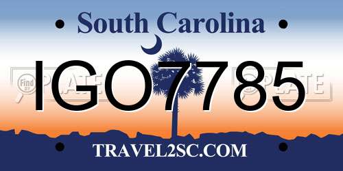 IGO7785 South Carolina License Plate