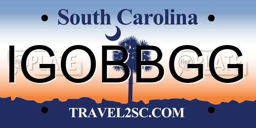 IGOBBGG South Carolina License Plate