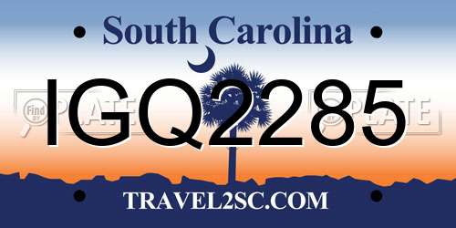 IGQ2285 South Carolina License Plate
