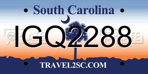 IGQ2288 South Carolina License Plate