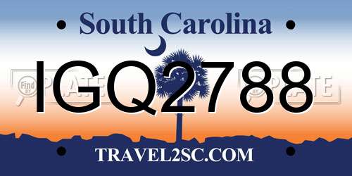 IGQ2788 South Carolina License Plate