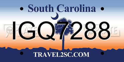 IGQ7288 South Carolina License Plate