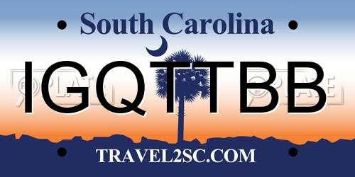 IGQTTBB South Carolina License Plate