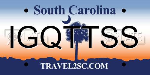 IGQTTSS South Carolina License Plate